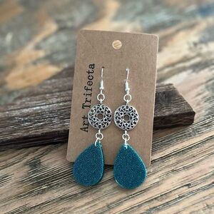 ArtTrifecta Teal and Silver Earrings